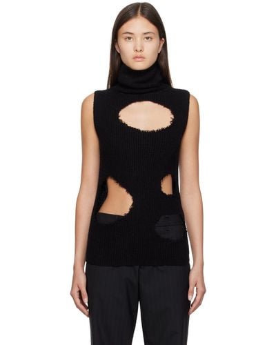 MM6 by Maison Martin Margiela Black Cutout Turtleneck