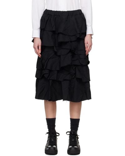 COMME DES GARÇON BLACK Comme Des Garçons Tiered Midi Skirt - Black