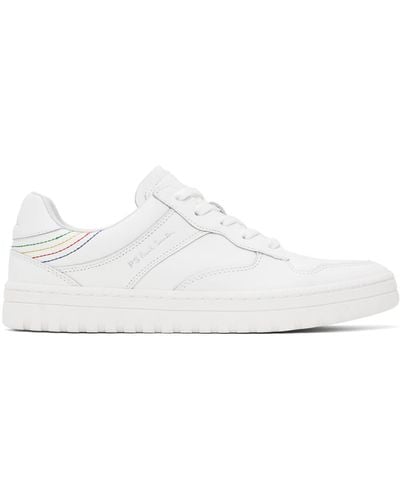 PS by Paul Smith White Leather Liston Trainers - Black