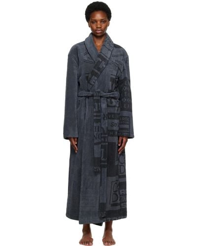 Martine Rose Grey Tommy Jeans Edition Jacquard Toweled Coat - Black