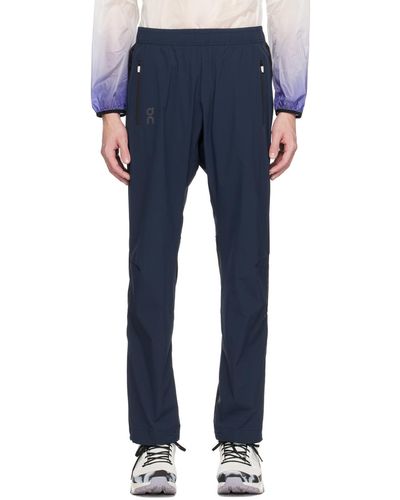 On Shoes Navy Lightweight Track Pants - Blue