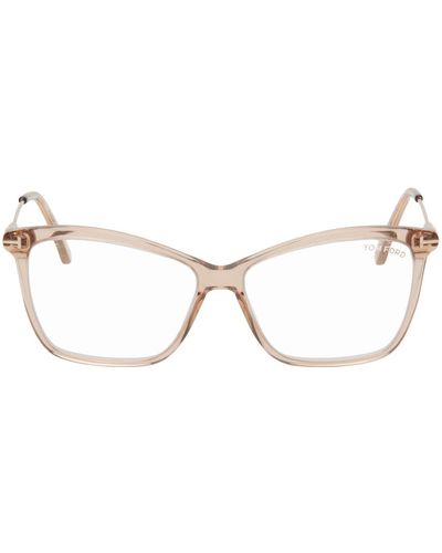 Tom Ford Brown Blue-block Cat-eye Glasses - Black