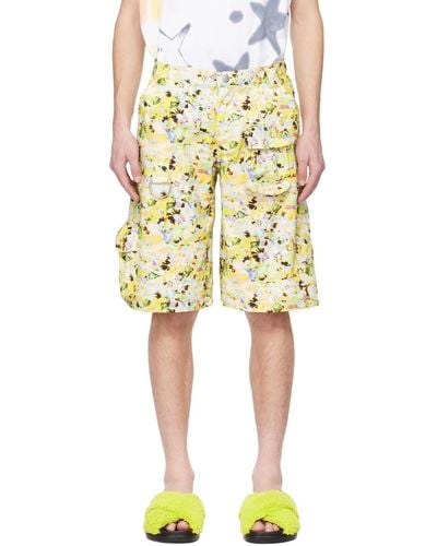 Collina Strada Ssense Exclusive Puzzle Flower Shorts - Yellow