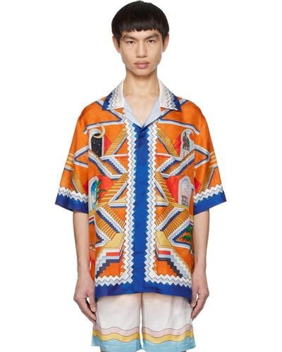 Casablancabrand Escalier Infini Silk Short-sleeved Shirt - Multicolour
