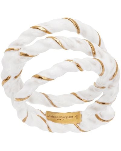 Maison Margiela Gold & White Twisted Wire Ring - Metallic