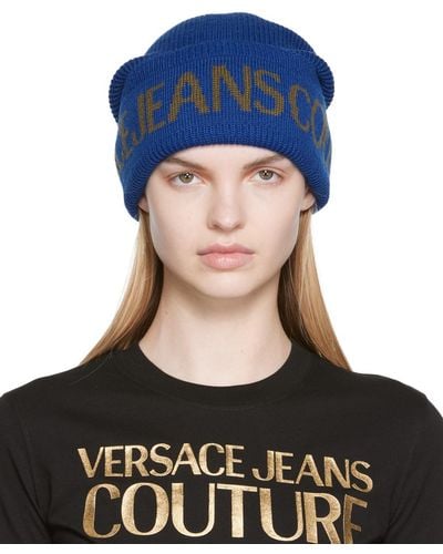 Versace Logo Beanie - Blue