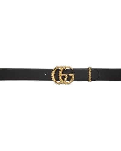 Gucci Leather Torchon Gg Belt - Green