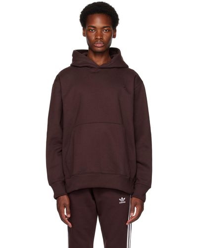 adidas Originals Pull à capuche premium essentials brun - Rouge