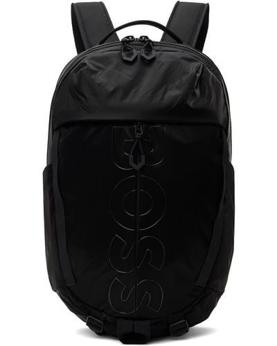 BOSS Black Multi-pocket Outline Logo Backpack