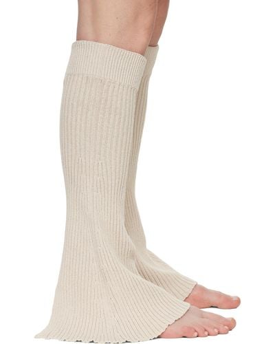 Our Legacy Beige Knitted Gaiter Leg Warmers - Natural