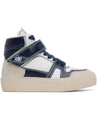 Ami Paris Navy & White Arcade Trainers - Blue