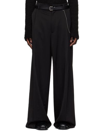 Dries Van Noten Black Pleated Pants