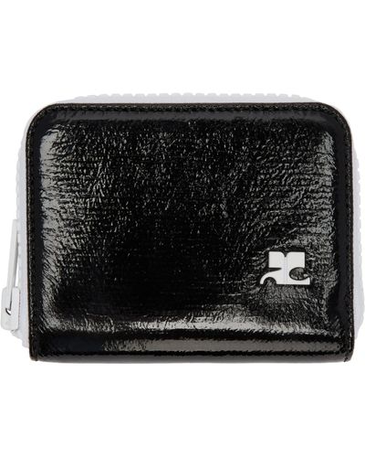 Courreges Portefeuille à logo en vinyle noir
