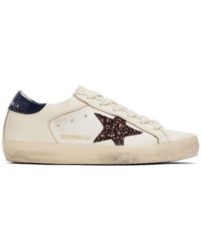 Golden Goose Ssense Exclusive White Super star Sneakers in Black