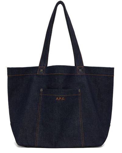 A.P.C. Cabas thais indigo en denim - Bleu