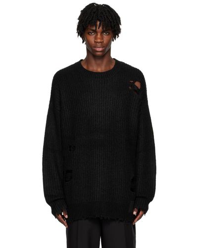 Izzue Distressed Sweater - Black