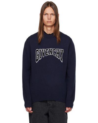 Givenchy ネイビー College セーター - ブルー
