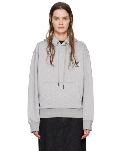 WOOYOUNGMI Gray Patch Hoodie - White