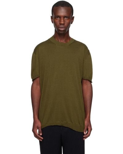 Uma Wang Khaki & Black Duotone T-shirt - Green