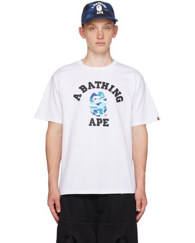 A Bathing Ape White Abc Camo University T-shirt