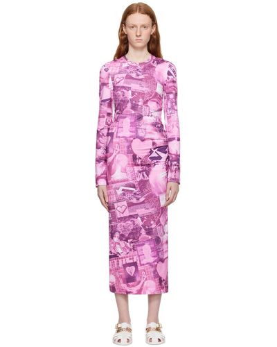 Moschino Jeans Graphic Maxi Dress - Pink