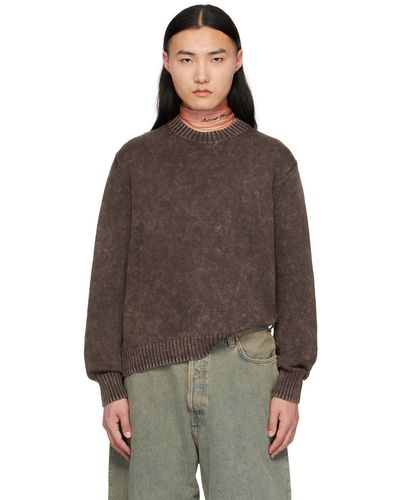 Acne Studios Brown Embroidered Sweater