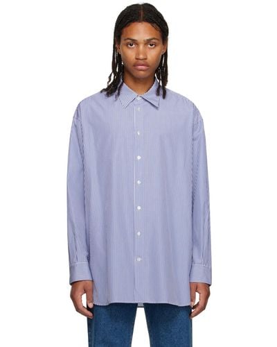 The Row White & Blue Lukre Shirt - Purple