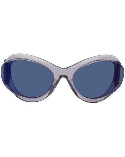 McQ Mcq Purple Futuristic Sunglasses - Blue