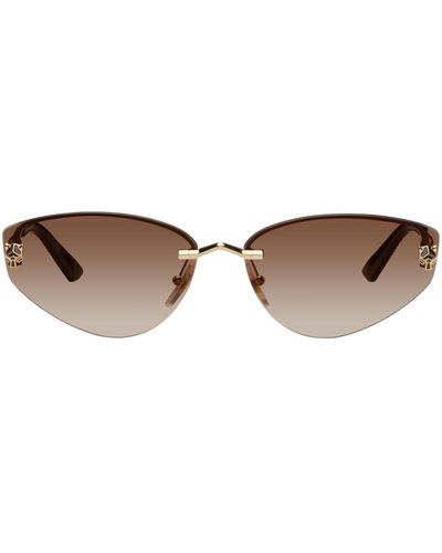Cartier Gold Cat-eye Sunglasses - Black