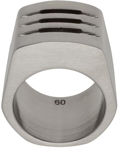 Rick Owens Silver Grill Thumb Ring - Gray
