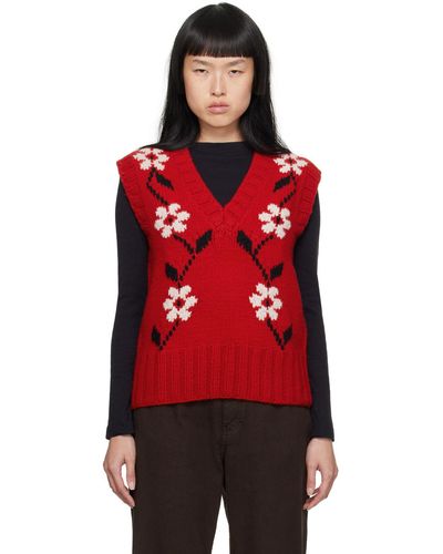 YMC Heidi Flower Vest - Red