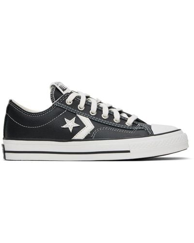 Converse Black Star Player 76 Fall Leather Trainers