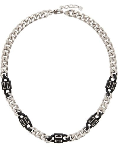 Givenchy Silver & Black 4g Necklace - Metallic