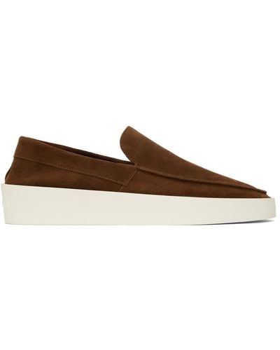 Fear Of God Brown & Off-white Suede 'the Loafer' Loafers