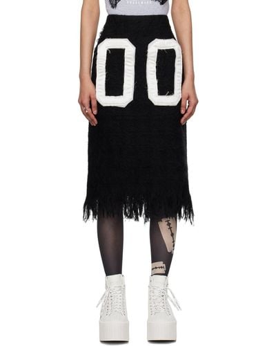 Ashley Williams Appliqué Midi Skirt - Black