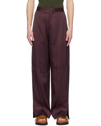 Jil Sander Panelled Trousers - Red