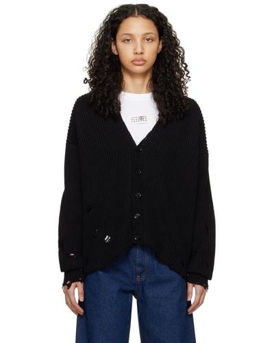 MM6 by Maison Martin Margiela Black Patched Cardigan