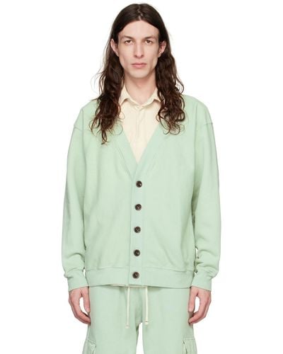Les Tien Garment-dyed Cardigan - Green