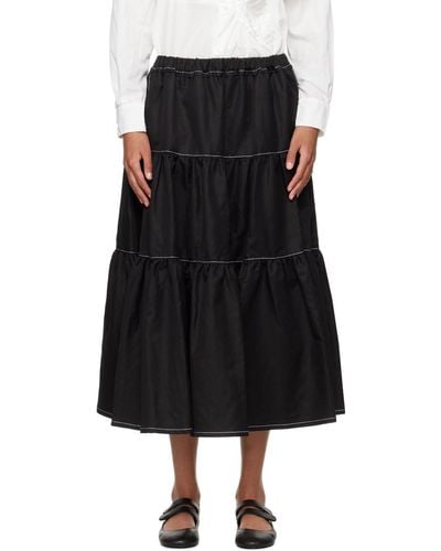 Tao Comme Des Garçons Tiered Midi Skirt - Black