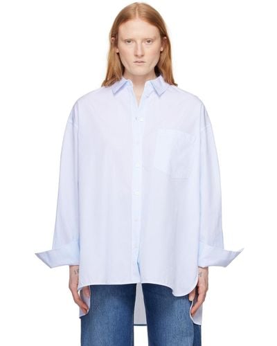 Anine Bing ブルー&ホワイト Chrissy シャツ