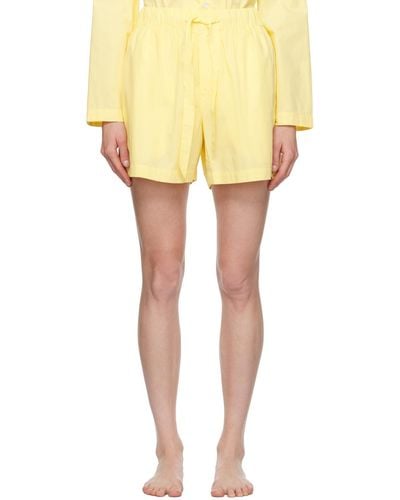 Tekla Drawstring Pyjama Shorts - Yellow