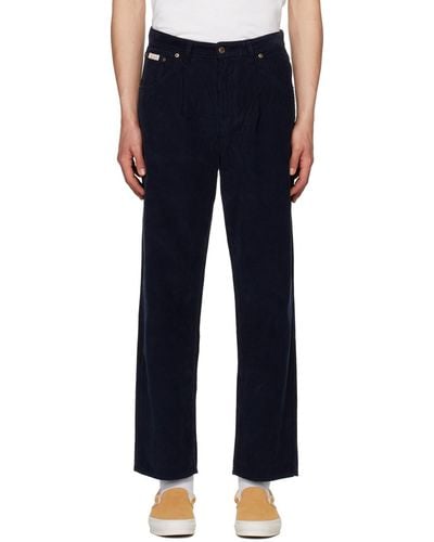 Noah Pleated Trousers - Blue