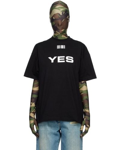 VTMNTS Yes/no Tシャツ - ブラック