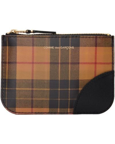 Comme des Garçons Comme Des Garçons Wallets Red & Yellow Mini Lenticular Tartan Pouch - Black