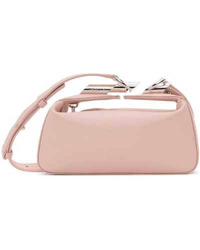 Lanvin Pochette rose en cuir à fermoir haute séquence - Noir