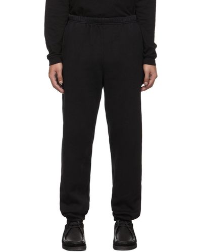 Les Tien Pantalon de survêtement noir en coton épais