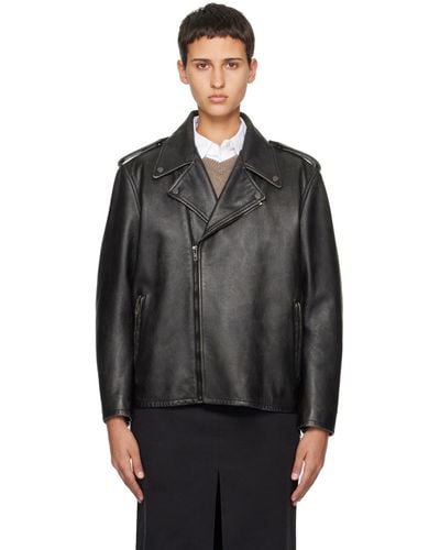 The Row Catilina Leather Jacket - Black