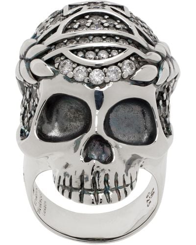 Vivienne Westwood Silver Skull Ring - Grey