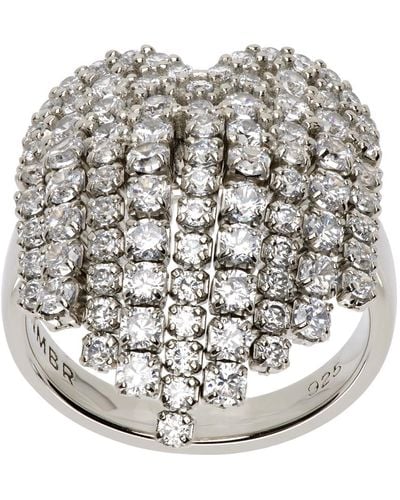 NUMBERING #3515 Crystal Drop Heart Ring - Metallic