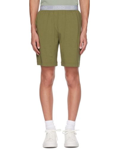 HUGO Khaki Elasticized Shorts - Green